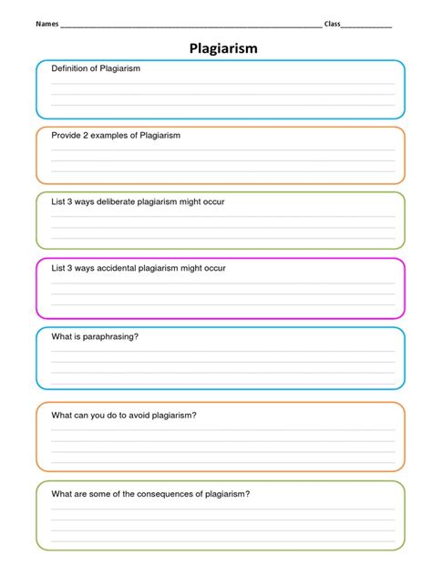 Fight Plagiarism With Creativity Plagiarism Worksheet For Middle School - Plagiarism Worksheet For Middle School