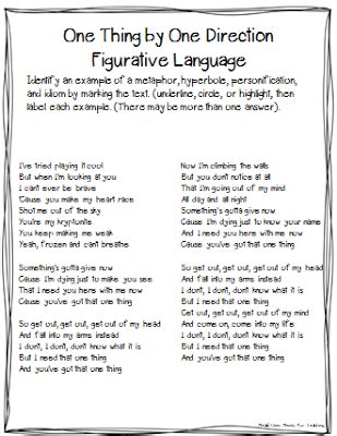 Figurative Language In One Direction Songs