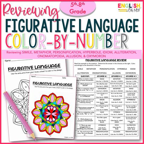 Figurative Language Review Color By Number English Oh Coloring By Figurative Language Answer Key - Coloring By Figurative Language Answer Key