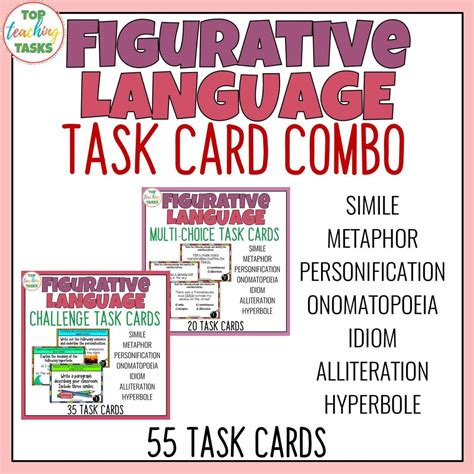 Figurative Language Task Cards English Oh My Figurative Language Practice Answer Key - Figurative Language Practice Answer Key