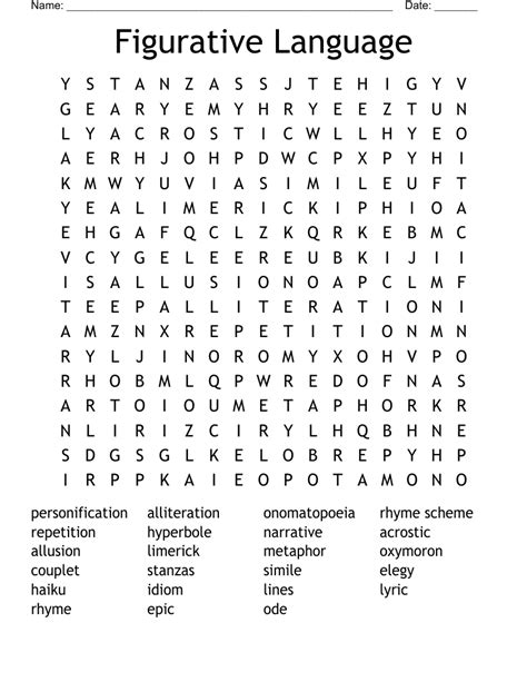 Figurative Language Word Search