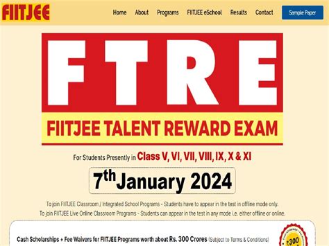 Fiitjee Ftre Result