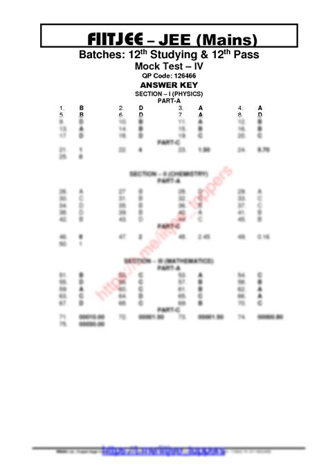 fiitjee solved mock test papers for jee