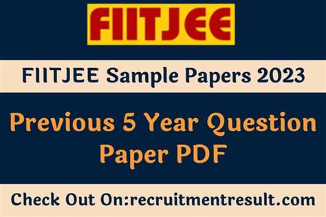 Read Fiitjee Ftre Question Papers 