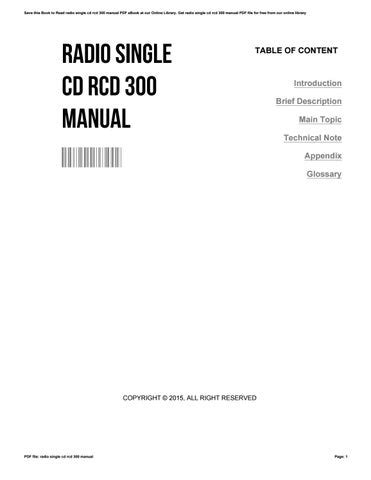 Download File Rcd 300 Guide 