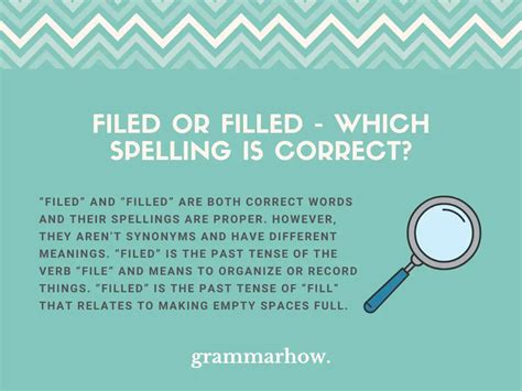 Filed Or Filled Which Spelling Is Correct Grammarhow Past Tense Of Fill - Past Tense Of Fill