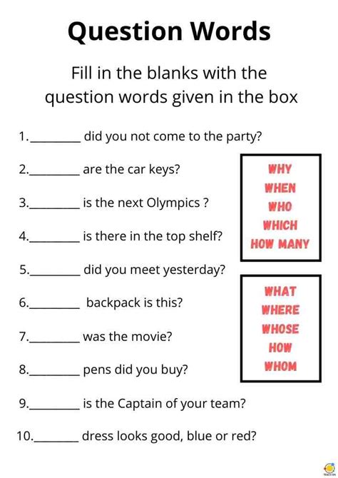 Fill In The Blank Questions Fill In The Blank Answers - Fill In The Blank Answers