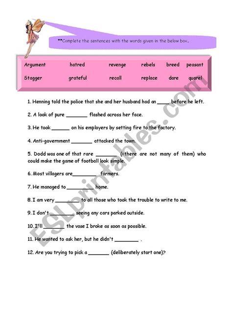 Fill In The Blank Vocabulary Exercise 2 Grammarbank Fill In The Blanks Exercises - Fill In The Blanks Exercises
