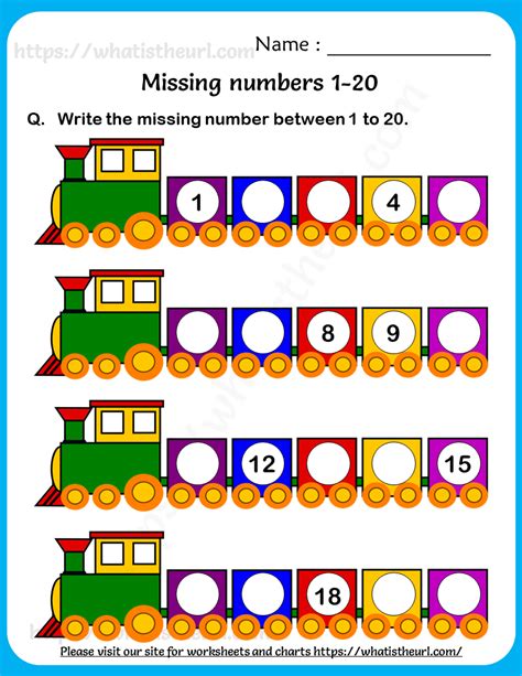 Fill In The Missing Numbers 1 20 Worksheet Missing Number Worksheet - Missing Number Worksheet