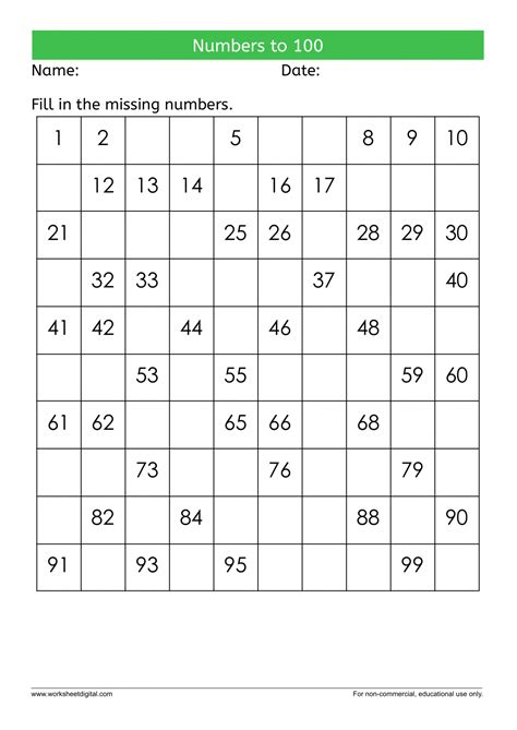 Fill In The Missing Numbers 100 039 S Fill In Missing Numbers 100 Chart - Fill In Missing Numbers 100 Chart