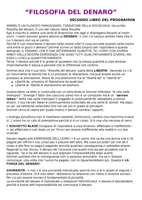 Read Filosofia Del Denaro 