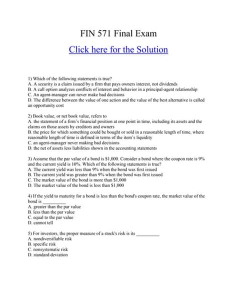 fin 560 final exam