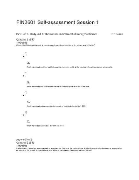 fin2601 exam solution and answer