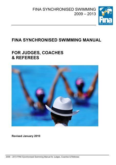 Full Download Fina Synchronised Swimming Manual For Judges Coaches 