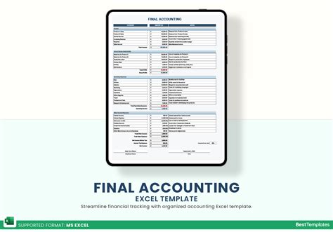 Final Account Format Excel