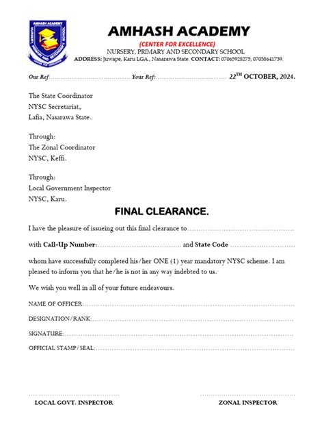 Final Clearance Form Higher Colleges Of Technology