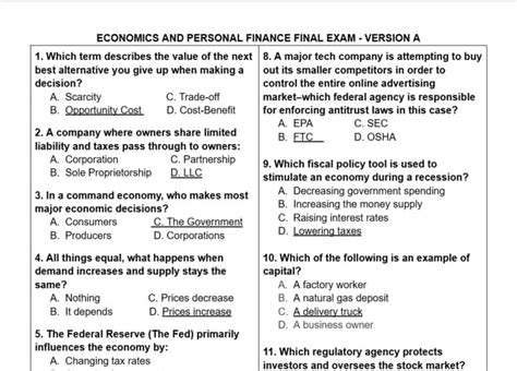 Final Exam Personal Finance