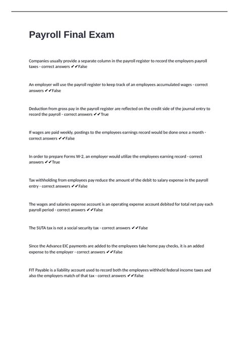 final exam questions for payroll accounting