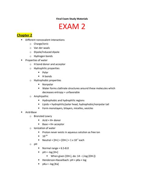 Final Exam Study Guide 2