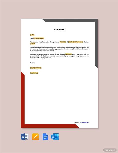 final exit letter format