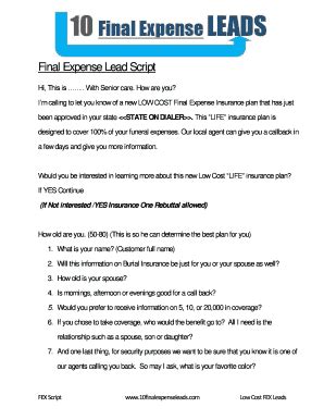 Final Expense Script