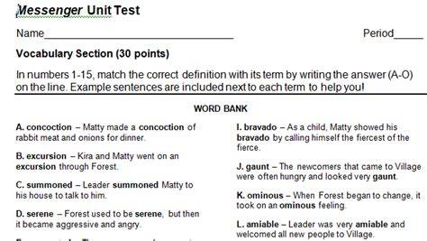 final test for messenger lois lowry