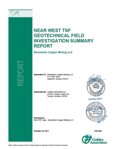 Read Final Geotechnical Investigations Report 2013 Field 