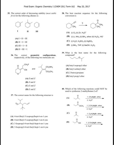 Read Final Organic Chemistry Exams And Its Solution 