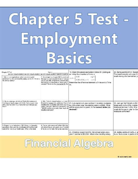 Financial Algebra Chapter 5 Test Answer