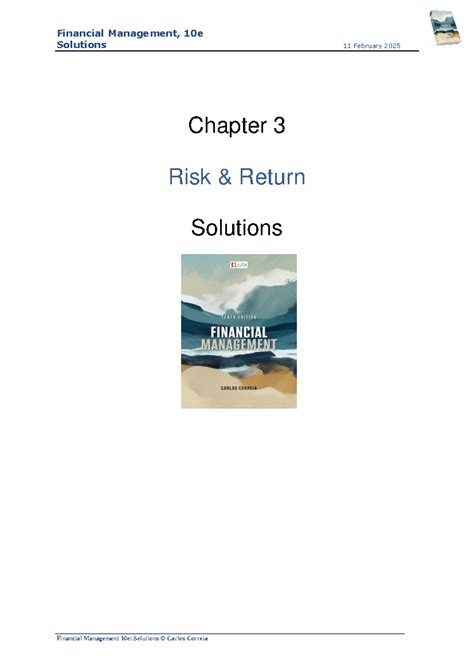 Financial Management Chapter 3 Solutions