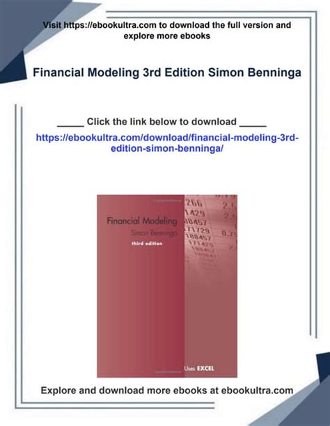 financial modeling 3rd edition by simon benninga