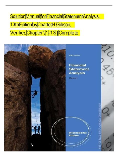 Financial Statement Analysis Gibson 13e Solutions Manuel