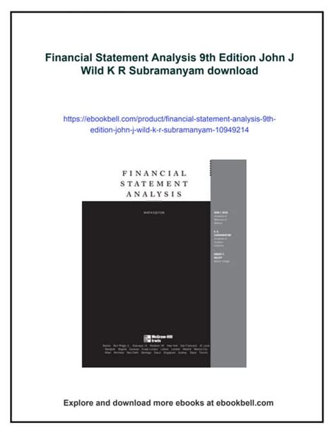 Financial Statement Analysis John J Wild Solution Manual