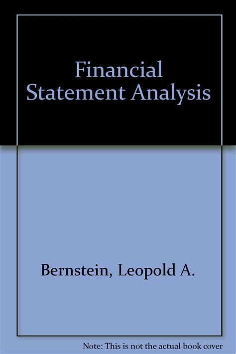 Financial Statement Analysis Leopold Bernstein