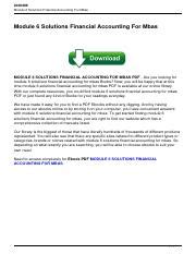 Download Financial Accounting Mbas Module 18 Solutions File Type Pdf 