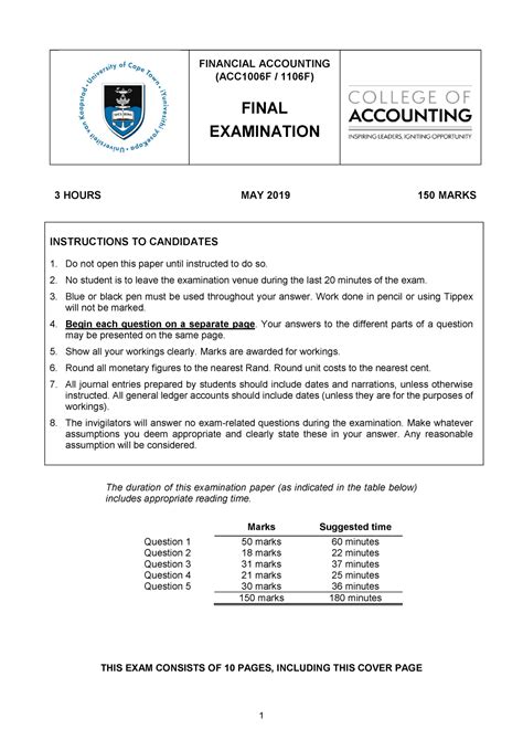 Read Online Financial Accounting Past Exam Papers 