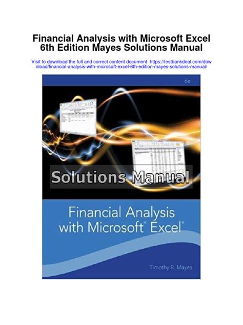 Read Financial Analysis With Microsoft Excel 6Th Edition Solution Manual 
