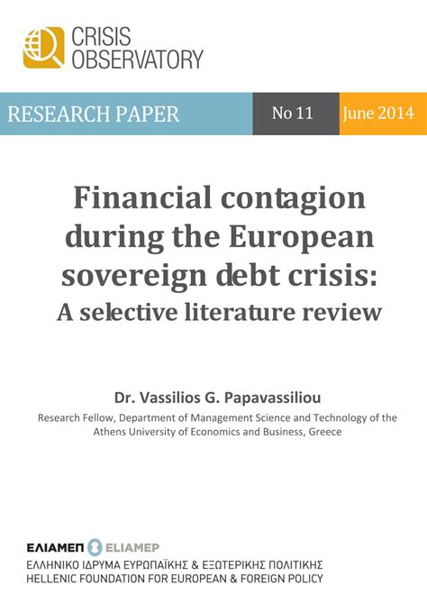 Read Financial Contagion During The European Sovereign Debt Crisis 