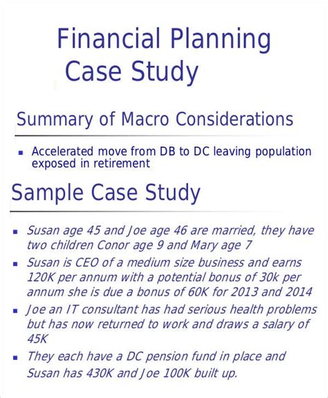Read Financial Planning Case Studies Solutions 
