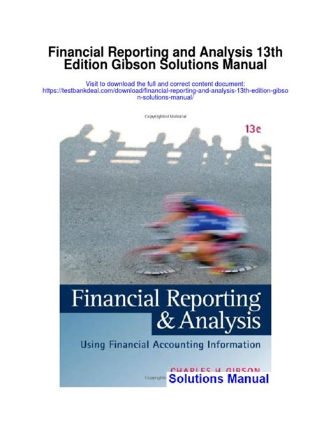 Read Online Financial Reporting And Analysis 13Th Edition Solutions 