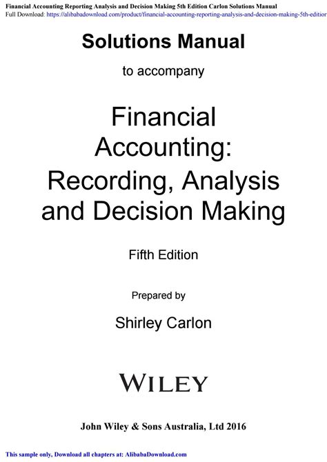 Read Online Financial Reporting And Analysis 5Th Edition Chapter 13 Solutions 