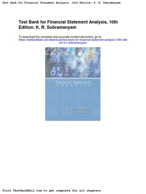 Download Financial Statement Analysis 10Th Edition Test Bank 