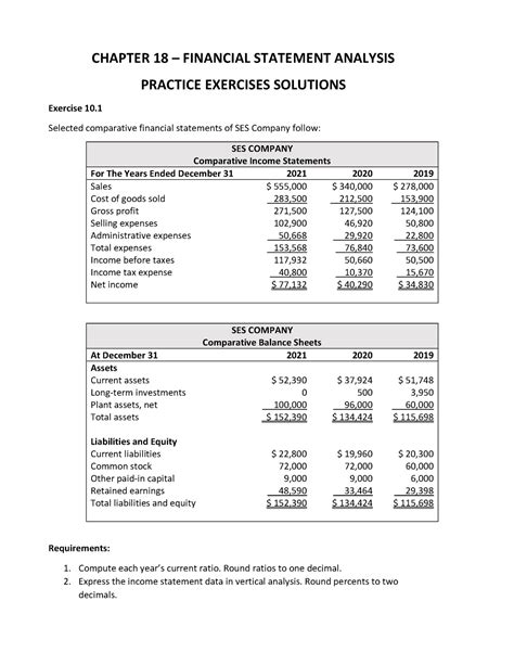 Download Financial Statement Analysis Exercise Solution 