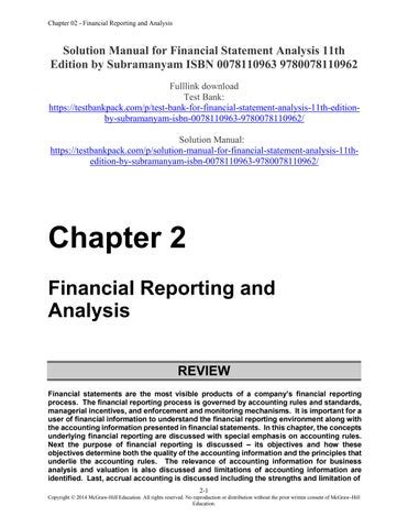 Read Financial Statement Analysis Subramanyam Solutions 