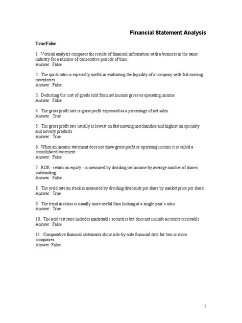 Read Financial Statement Analysis Test Bank 