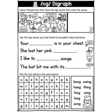Find And Write Ng Worksheets Primary Resources Twinkl Ng Sound Words With Pictures - Ng Sound Words With Pictures