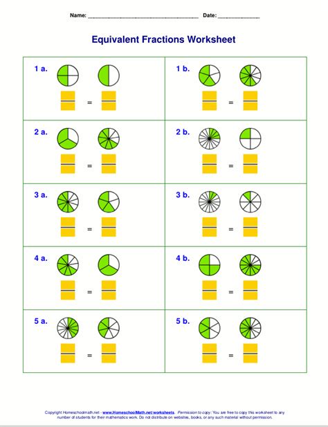 Find Equivalent Fractions By Using Area Model And Equal Areas And Fractions - Equal Areas And Fractions