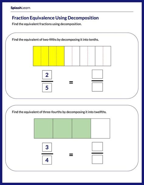 Find Equivalent Fractions Using Area Models Two Models Equal Areas And Fractions - Equal Areas And Fractions