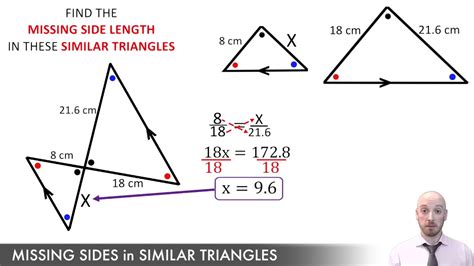 find missing sides of similar triangles