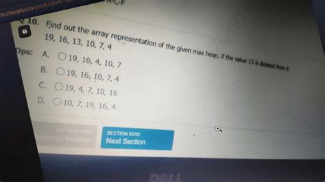Find Out The Array Representation Of The Given Min Heap